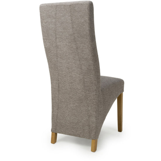 Baxter Mocha Weave Fabric Dining Chairs In Pair