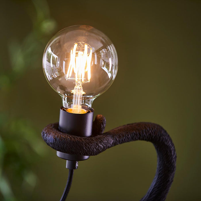 Capuchin Black Fabric Shade Table Lamp In Matt Black