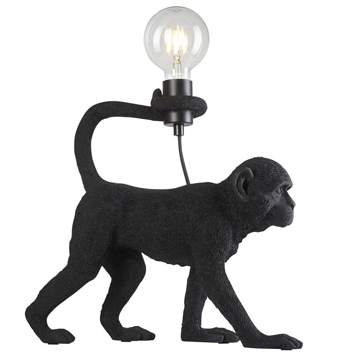 Capuchin Black Fabric Shade Table Lamp In Matt Black