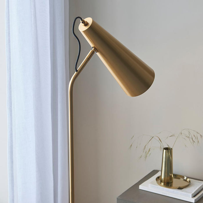 Karna Metal New Task Floor Lamp In Antique Brass