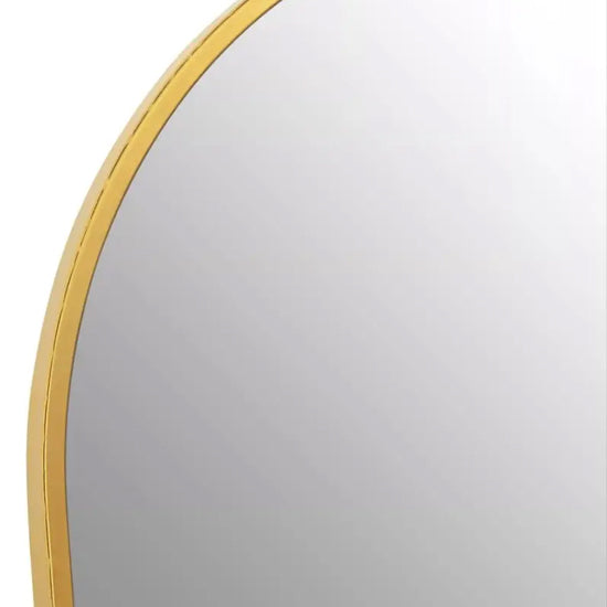 Avento Tall Wall Mirror In Gold Iron Frame