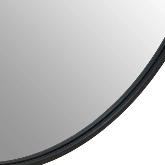 Avento Small Round Wall Mirror In Black Iron Frame