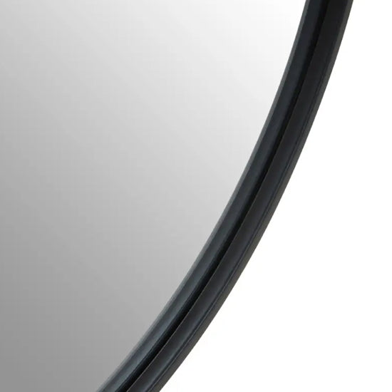 Avento Wall Mirror With Circular Hook In Black Iron Frame