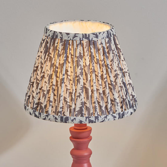 Bibury And Leaf 20cm Pearl Grey Fabric Shade Table Lamp In Satin Pink Clay