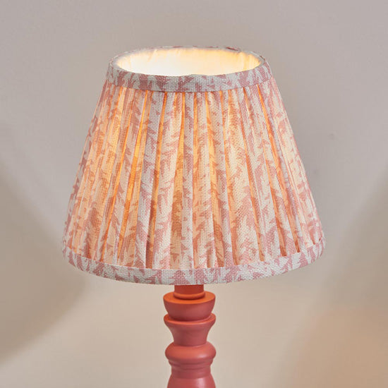 Bibury And Leaf 20cm Peachy Keen Fabric Shade Table Lamp In Satin Pink Clay