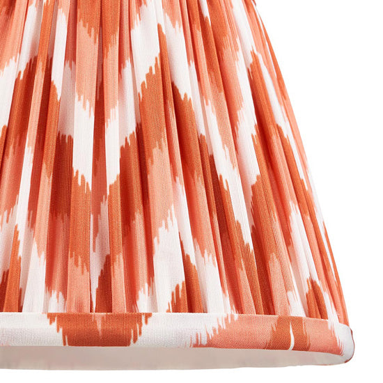 Bibury And Zigzag 20cm Apricot Orange Fabric Shade Table Lamp In Satin Pink Clay