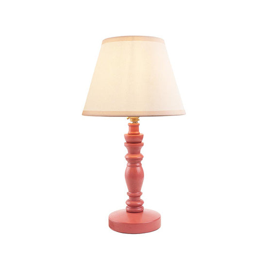 Bibury And Ivy 20cm Vintage White Fabric Shade Table Lamp In Satin Pink Clay