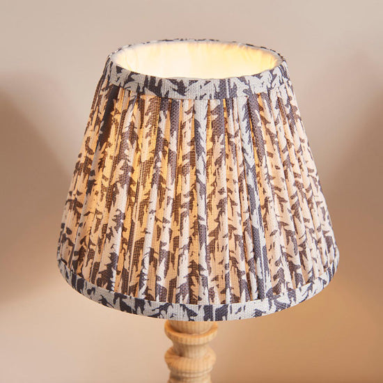 Bibury And Leaf 20cm Pearl Grey Fabric Shade Table Lamp In Natural Ash