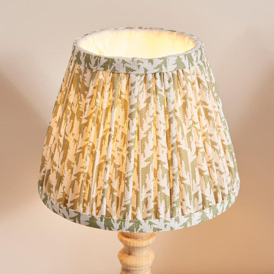 Bibury And Leaf 20cm Herb Garden Green Fabric Shade Table Lamp In Natural Ash