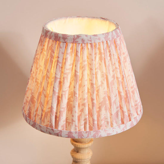 Bibury And Leaf 20cm Peachy Keen Fabric Shade Table Lamp In Natural Ash