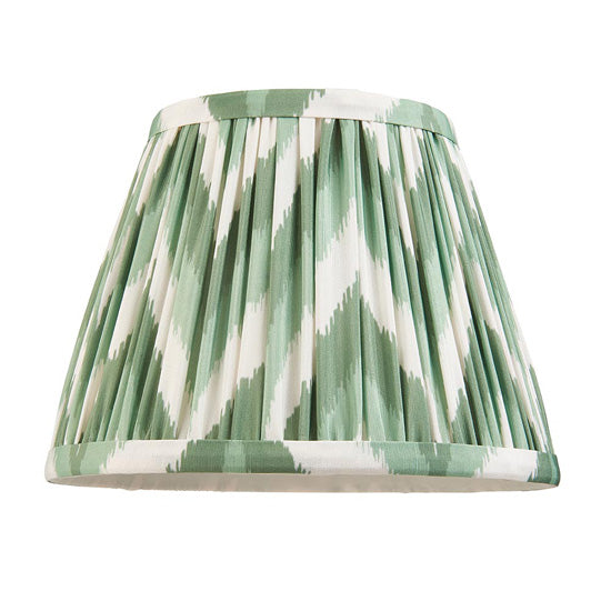 Bibury And Zigzag 20cm Costswold Green Fabric Shade Table Lamp In Natural Ash