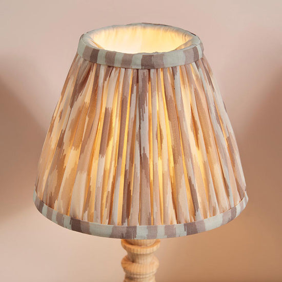 Bibury And Ikat 20cm Neutral Fabric Shade Table Lamp In Natural Ash