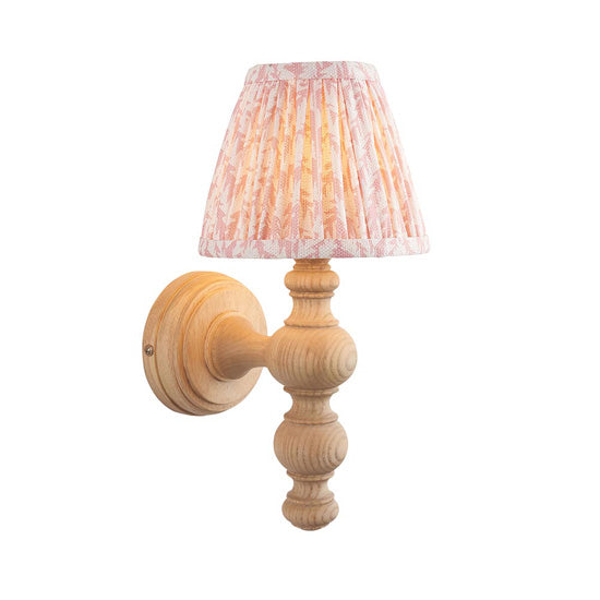 Bibury And Leaf 16cm Peachy Keen Fabric Shade Wall Light In Natural Ash