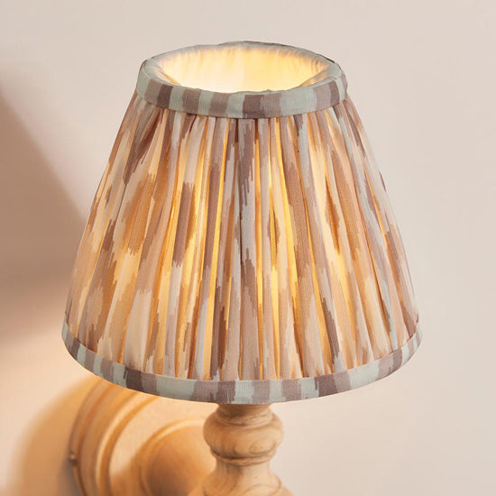 Bibury And Ikat 16cm Neutral Fabric Shade Wall Light In Natural Ash