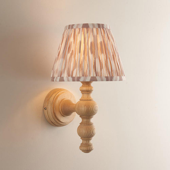 Bibury And Ikat 20cm Neutral Fabric Shade Wall Light In Natural Ash