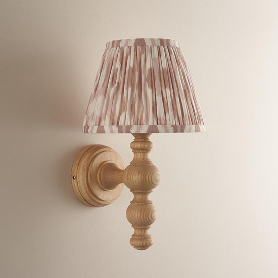 Bibury And Ikat 20cm Neutral Fabric Shade Wall Light In Natural Ash