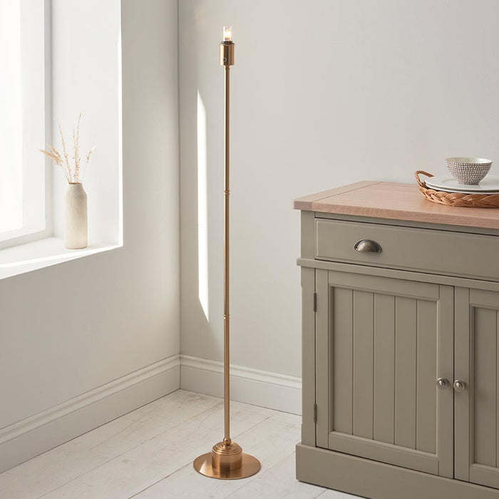 Burley Rechargeable And Ripple 25cm Marlin Blue Shade Floor Lamp In Brushed Aged Brass