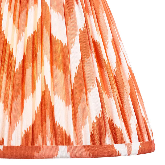 Burley Rechargeable And Zigzag 25cm Apricot Orange Shade Floor Lamp In Brushed Aged Brass