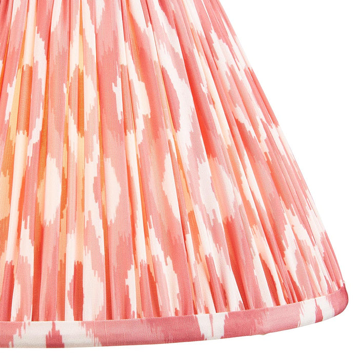 Burley Rechargeable And Ikat 30cm Coral Pink Shade Floor Lamp In Brushed Aged Brass