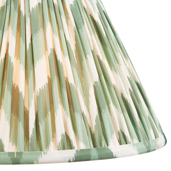 Burley Rechargeable And Zigzag 30cm Cotswold Green Shade Floor Lamp In Brushed Aged Brass