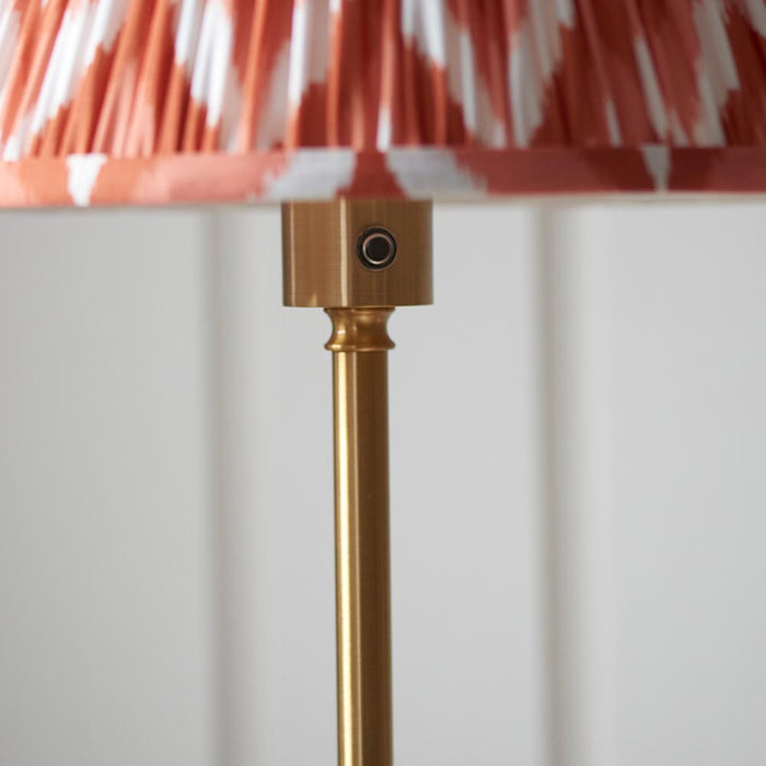 Burley Rechargeable And Zigzag 30cm Apricot Orange Shade Floor Lamp In Brushed Aged Brass