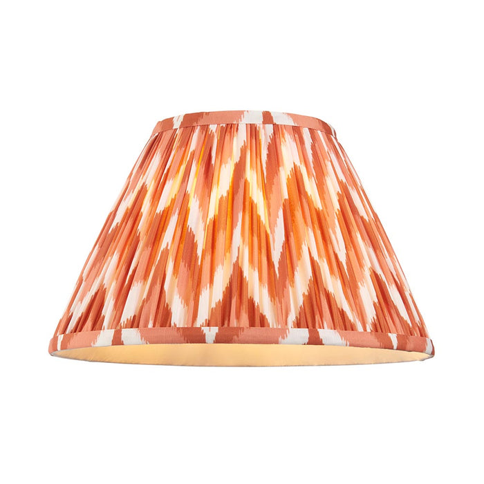 Burley Rechargeable And Zigzag 30cm Apricot Orange Shade Floor Lamp In Brushed Aged Brass