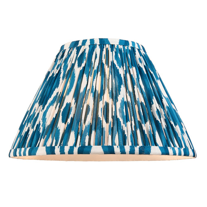 Burley Rechargeable And Ikat 30cm Marin Blue Shade Floor Lamp In Brushed Aged Brass