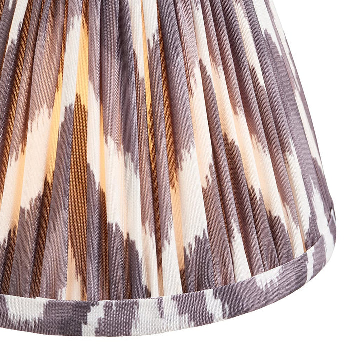 Burley Rechargeable And Zigzag 16cm Pearl Grey Shade Table Lamp In Brushed Aged Brass