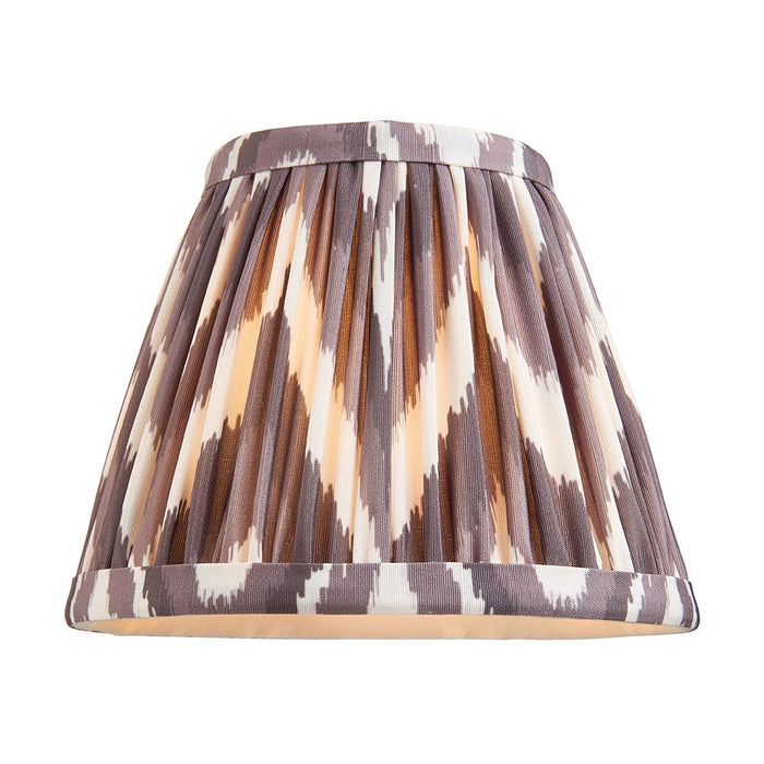 Burley Rechargeable And Zigzag 16cm Pearl Grey Shade Table Lamp In Brushed Aged Brass