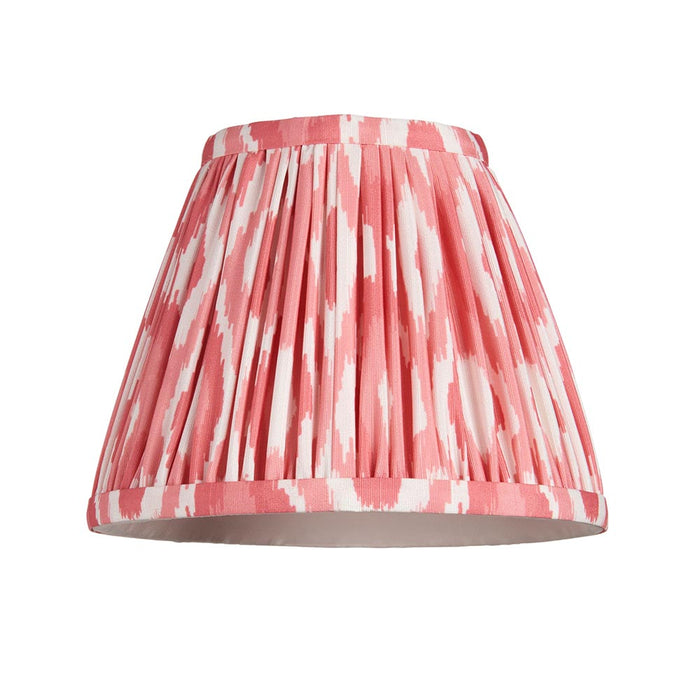 Burley Rechargeable And Ikat 16cm Coral Pink Shade Table Lamp In Brushed Aged Brass