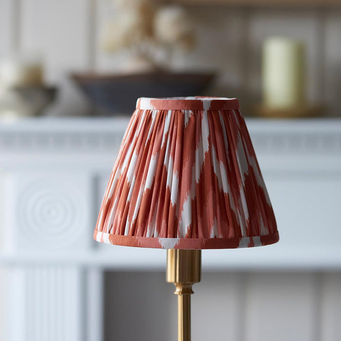 Burley Rechargeable And Zigzag 16cm Apricot Orange Shade Table Lamp In Brushed Aged Brass