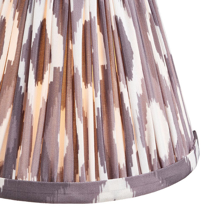 Burley Rechargeable And Ikat 16cm Pearl Grey Shade Table Lamp In Brushed Aged Brass