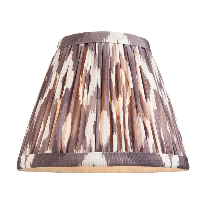 Burley Rechargeable And Ikat 16cm Pearl Grey Shade Table Lamp In Brushed Aged Brass