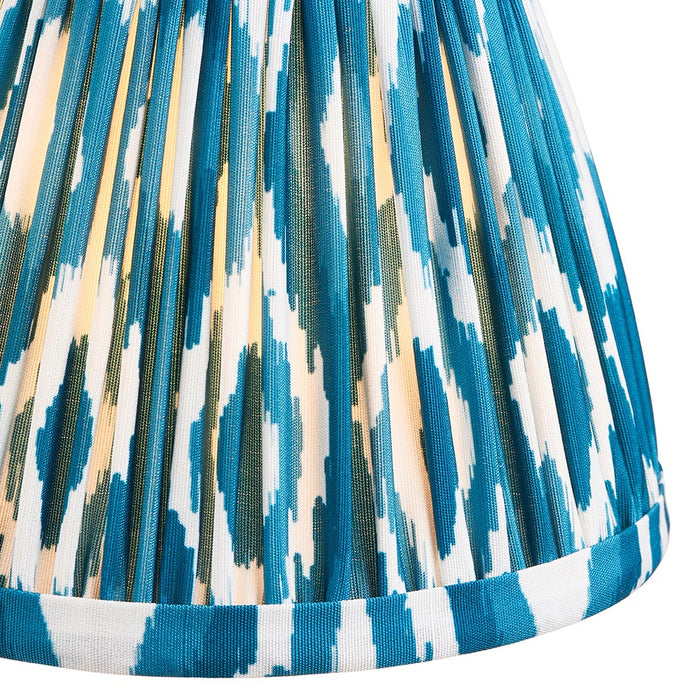 Burley Rechargeable And Ikat 16cm Marlin Blue Shade Table Lamp In Brushed Aged Brass