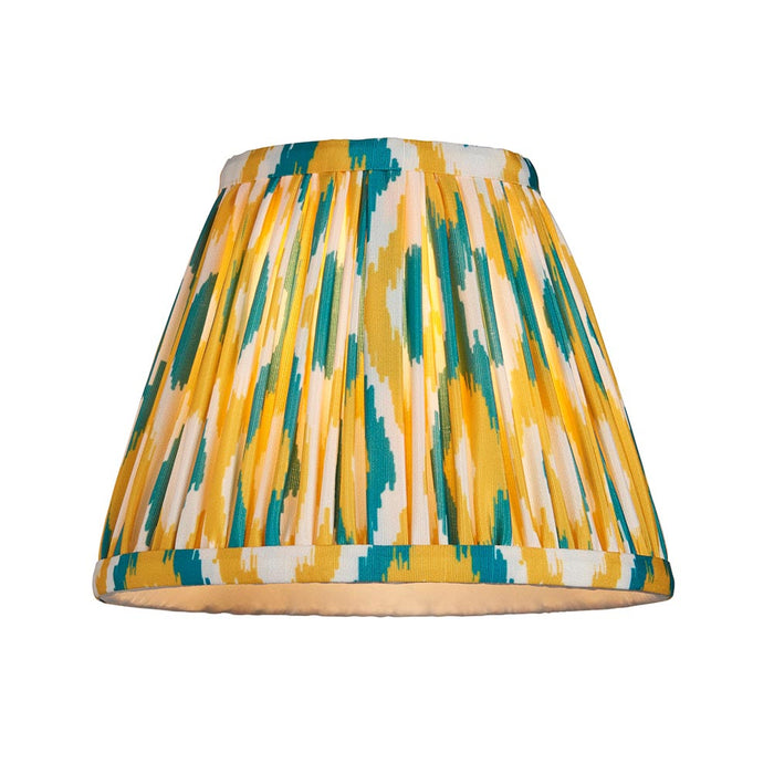 Burley Rechargeable And Ikat 16cm Yellow And Jade Shade Table Lamp In Brushed Aged Brass