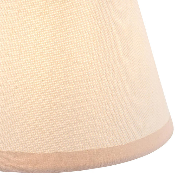 Burley Rechargeable And Ivy 16cm Vintage White Shade Table Lamp In Brushed Aged Brass