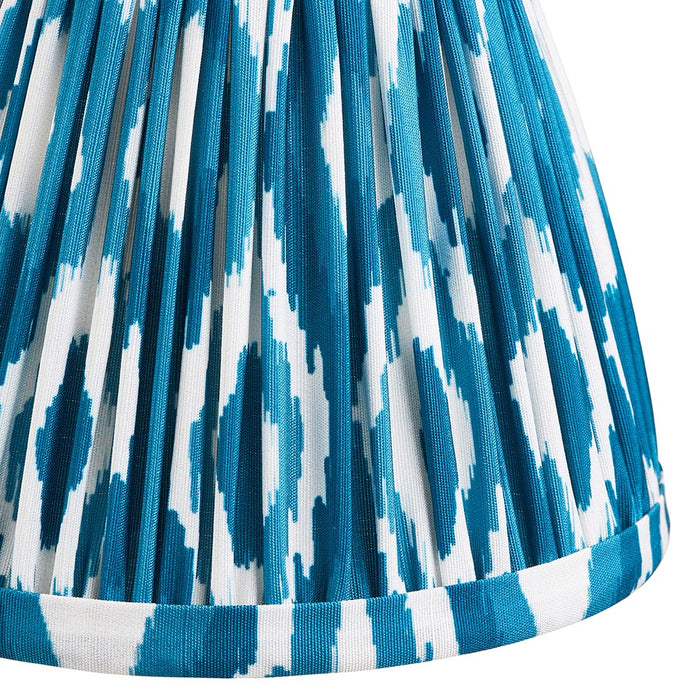 Burley Rechargeable And Ikat 16cm Marlin Blue Shade Wall Light In Brushed Aged Brass