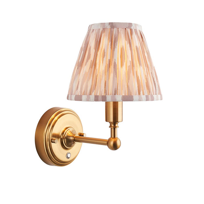 Burley Rechargeable And Ikat 16cm Neutral Shade Wall Light In Brushed Aged Brass