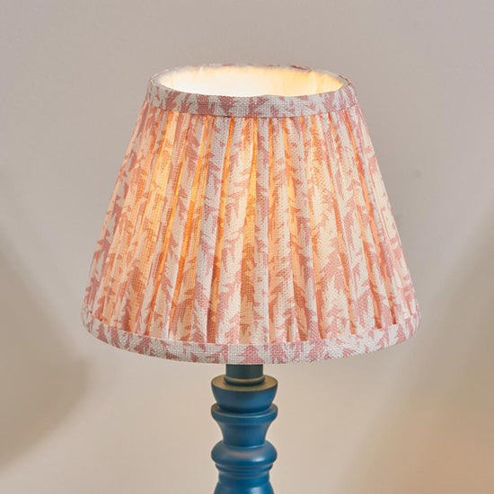 Bibury And Leaf 20cm Peachy Keen Fabric Shade Table Lamp In Satin Marlin Blue