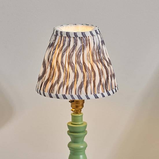 Bibury And Ripple 16cm Pearl Grey Fabric Shade Table Lamp In Satin Cotswold Green