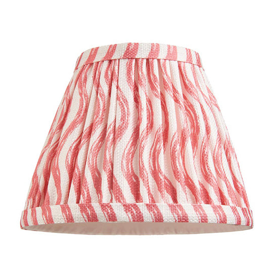 Bibury And Ripple 16cm Coral Pink Fabric Shade Table Lamp In Satin Cotswold Green