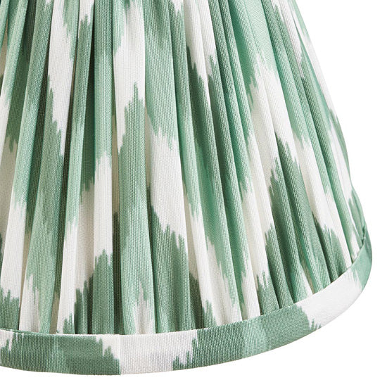 Bibury And Zigzag 16cm Cotswold Green Fabric Shade Table Lamp In Satin Cotswold Green