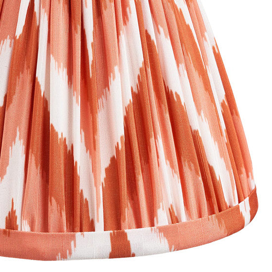 Bibury And Zigzag 16cm Apricot Orange Fabric Shade Table Lamp In Satin Cotswold Green