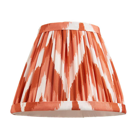 Bibury And Zigzag 16cm Apricot Orange Fabric Shade Table Lamp In Satin Cotswold Green