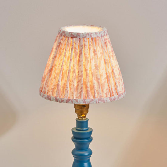 Bibury And Leaf 16cm Peachy Keen Fabric Shade Table Lamp In Satin Marlin Blue