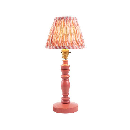 Bibury And Ripple 16cm Coral Pink Fabric Shade Table Lamp In Satin Pink Clay