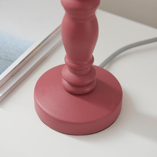 Bibury And Ripple 16cm Coral Pink Fabric Shade Table Lamp In Satin Pink Clay