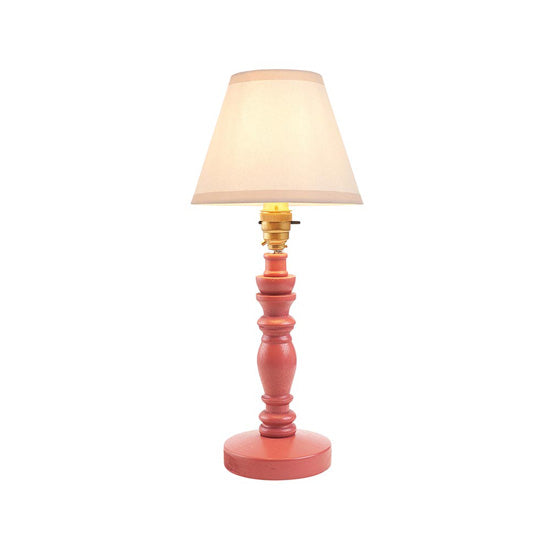 Bibury And Ivy 16cm Vintage White Fabric Shade Table Lamp In Satin Pink Clay