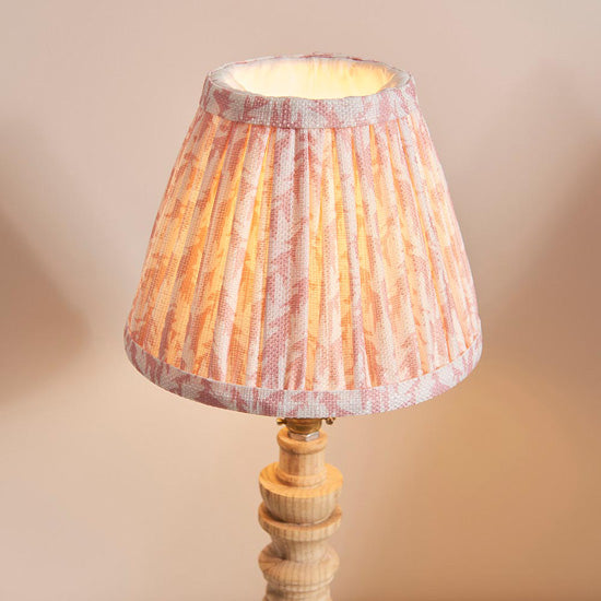 Bibury And Leaf 16cm Peachy Keen Fabric Shade Table Lamp In Natural Ash