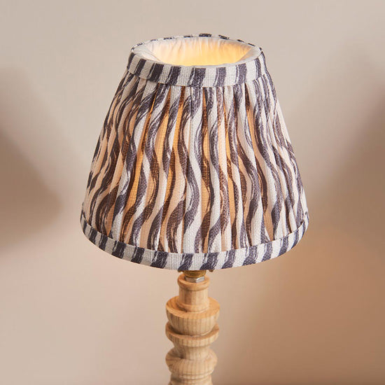 Bibury And Ripple 16cm Pearl Grey Fabric Shade Table Lamp In Natural Ash